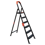 Metal Step Ladder 6 Steps Black