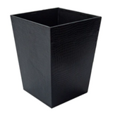 Faux Leather Waste Bin Black