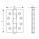 Euro Art Stainless Steel Hinges 3x3x2.5