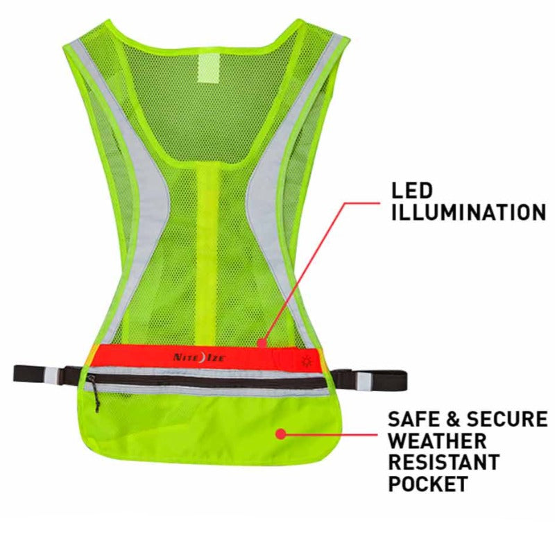 LED Running Vest Small and Medium NeonYellow