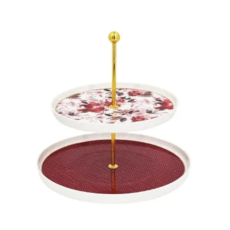 2 Tier Food & Pastry Platter Red