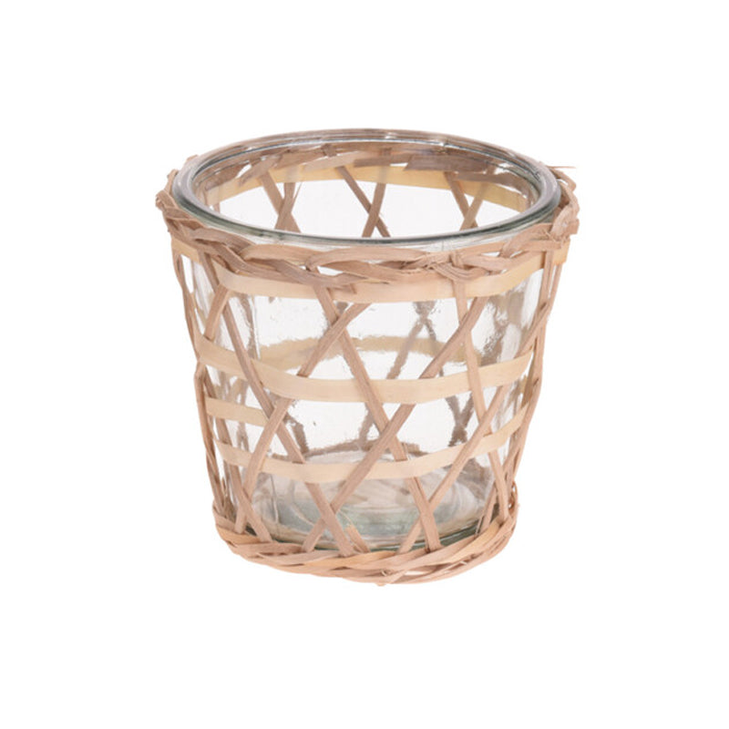 Flower Pot Glass With Wood