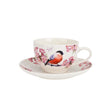 Cup and Saucer Bird and Floral Design