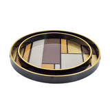 Round Serving Tray Check (Set of 2)