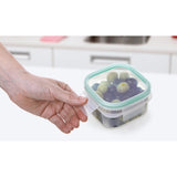 Square Food Container 0.3L Click Clack Trans Green