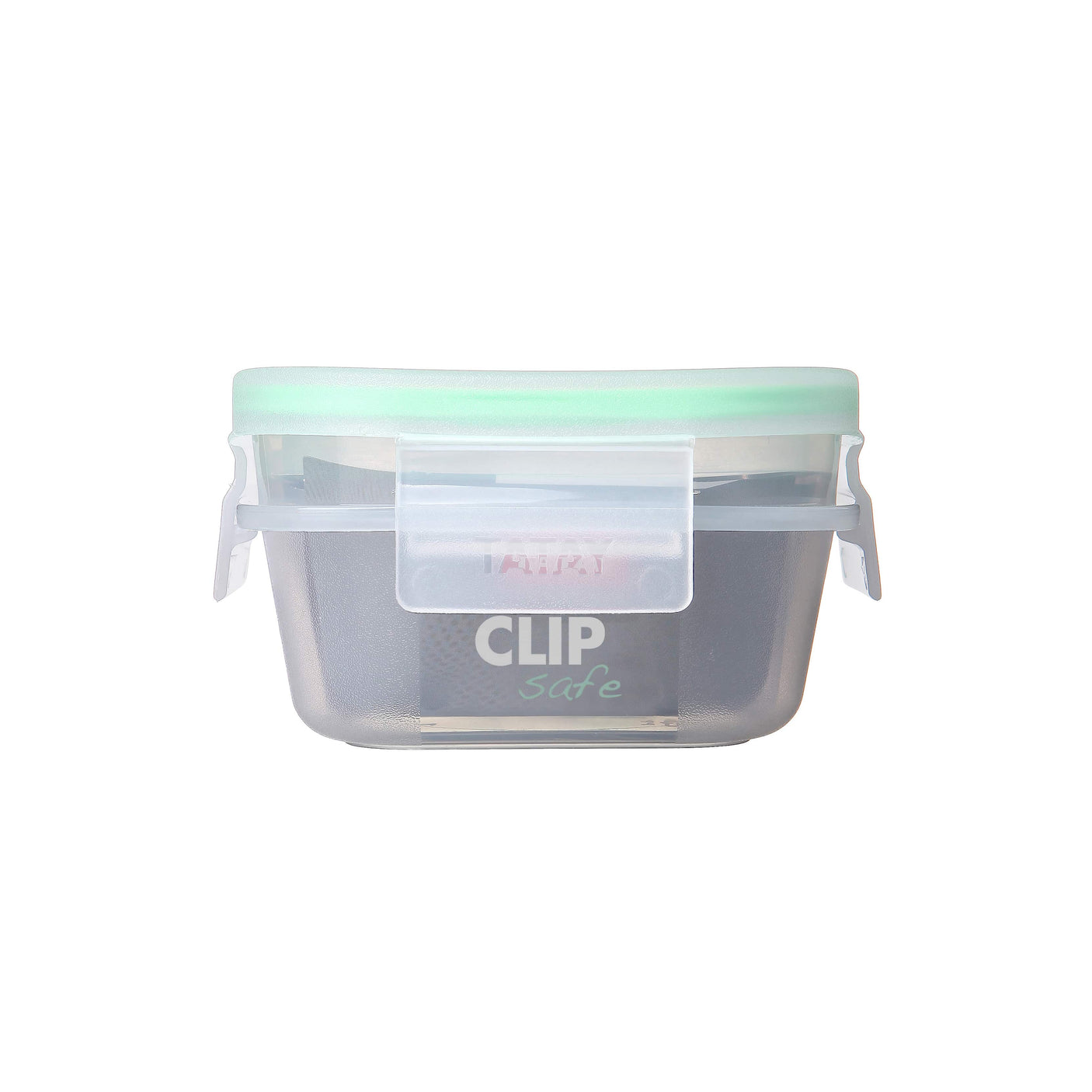 Square Food Container 0.3L Click Clack Trans Green