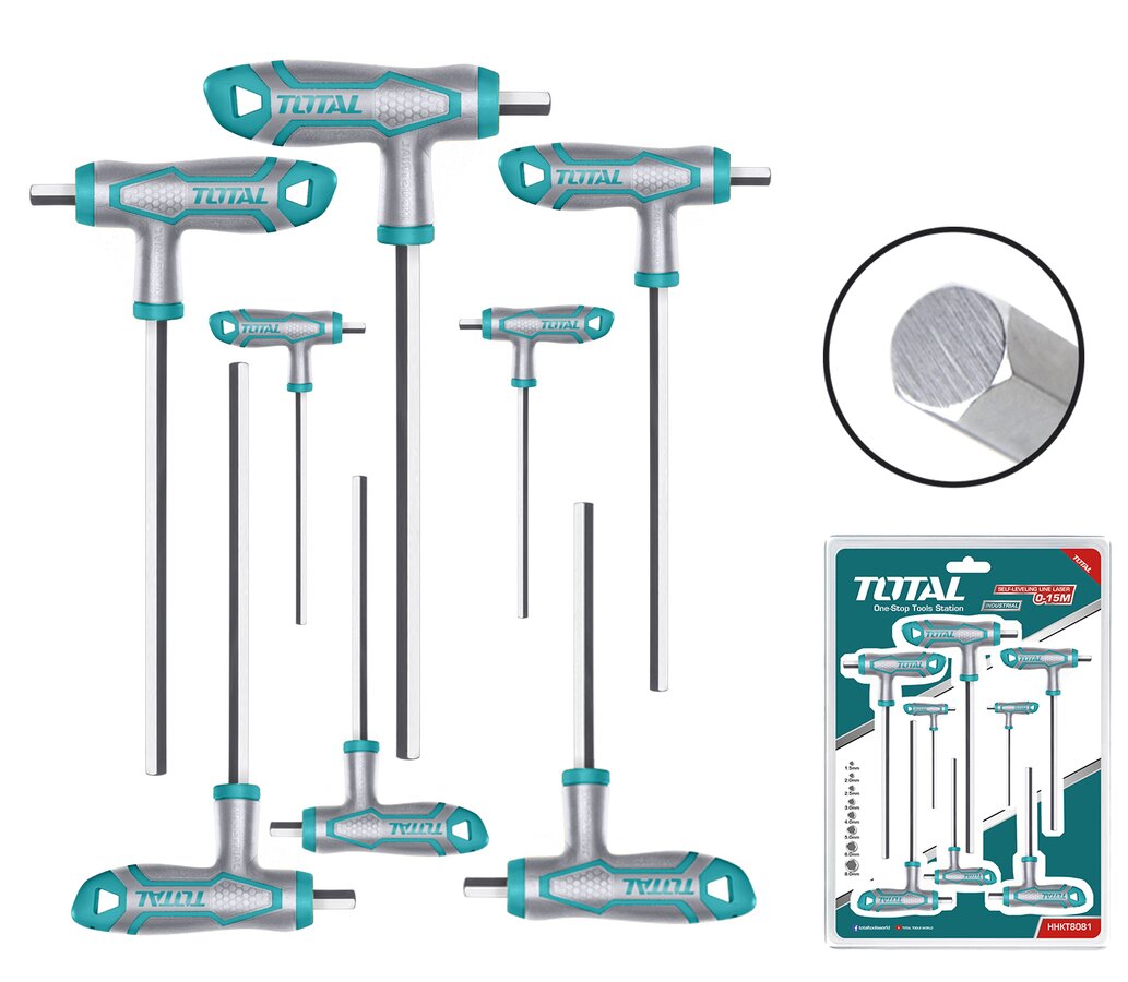 8 Pcs T-handle hex wrench set