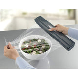 Refillable Wrap Dispenser, Aluminium, Plastic, Tin, Foil Cutter Grey