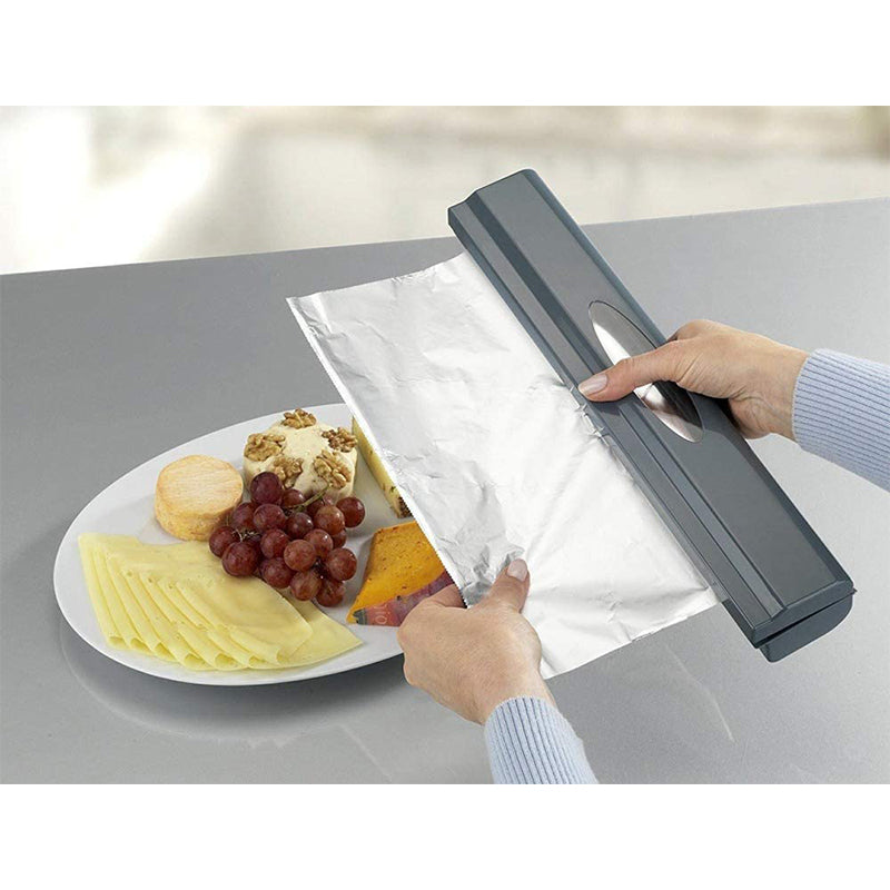 Tin Aluminum Foil Dispenser with Cutter Sturdy Food Cling Wrap