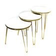 Table Set White & Gold 3Pcs