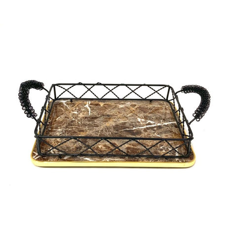 Serving Tray Black & Gold (Set of 2)