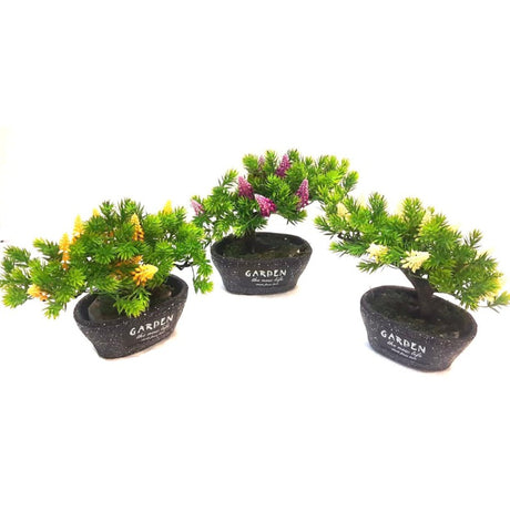 Artificial Flower Plants in Garden Pot (Set of 3pcs)