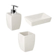 Bathroom Set Thai White (Soap Dish, Toothbrush Holder, Liquid Soap Dispenser)