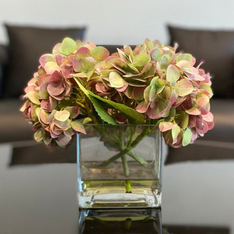 Hydrangea in Glass Vase Small