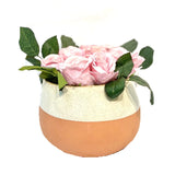 Faux Roses in Peach Vase