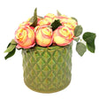 Faux Flower Arrangement in Green Pot