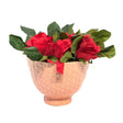 Faux Red Roses Arrangement in Peach Vase