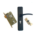 Black Door Handle with Lock & Cylinder