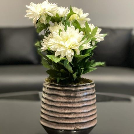 Faux Flowers in Vintage Vase