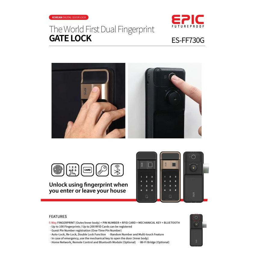 Epic Main Door Digital Door Lock ES-FF730G