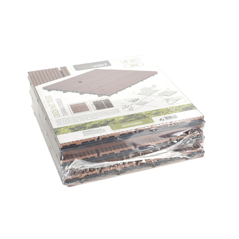 Decking Tile Set (Pack of 6) Wpc Brown