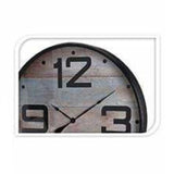 Large Metal Wall Clock Wooden Deign