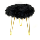 Metal Stool Fur Black