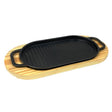 Cast Iron Grill Pan with wooden base