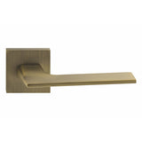 Handle on Straight Square Rose With Straight Square Key Escutcheons WAB