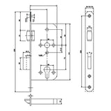 Euro Art Roller Mortise Lock 55 MM AB