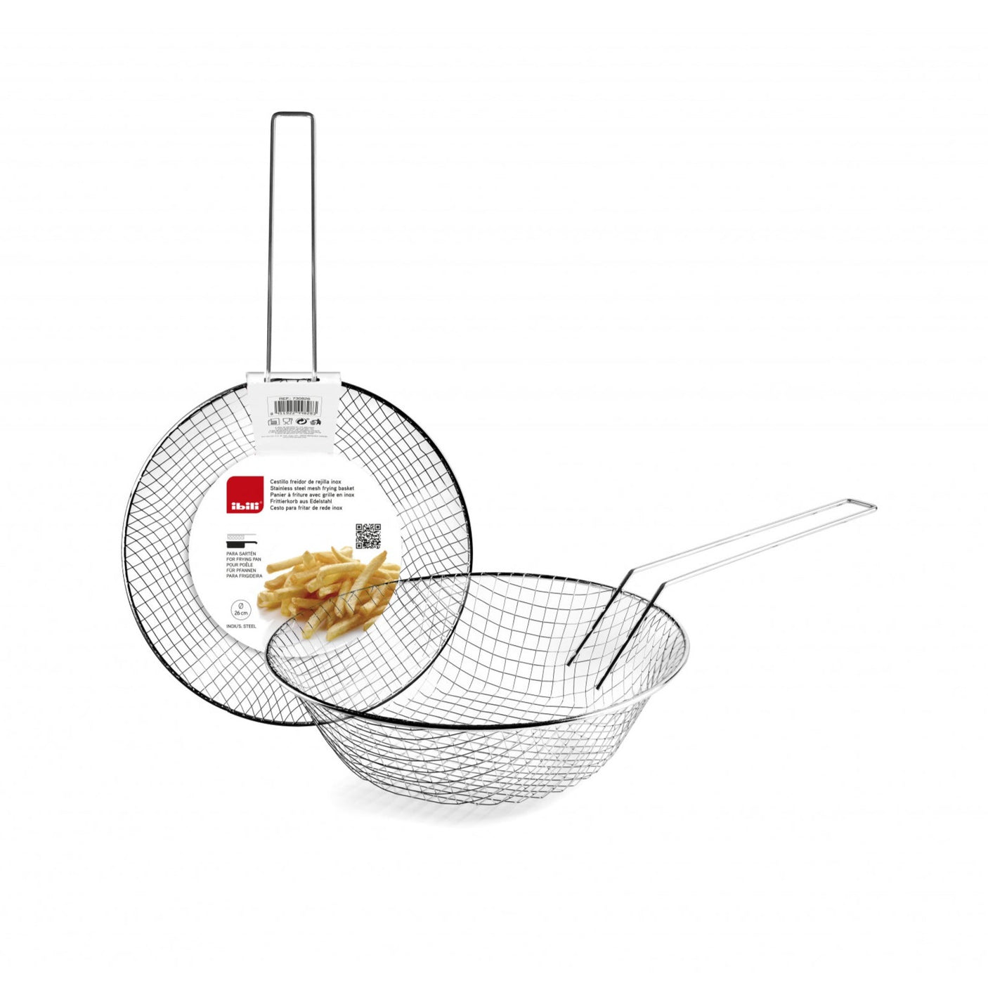 Ibili - Stainless Steel Grid Fryer Basket 26 CM