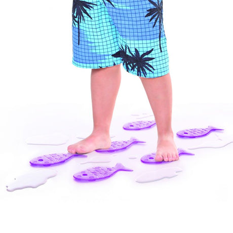 Anti-slip Bathtube Stickers Fish Aubergine