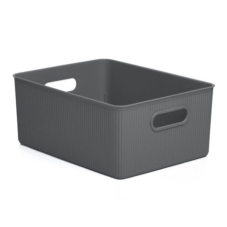 Storage Basket L 15L Baobab Anthracite Grey