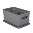 Set 3 Storage Baskets 5L, 2L, 1.5L with Lid Baobab Anthracite Grey