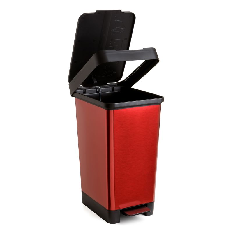 Pedal Bin 25L Smart Steel Red