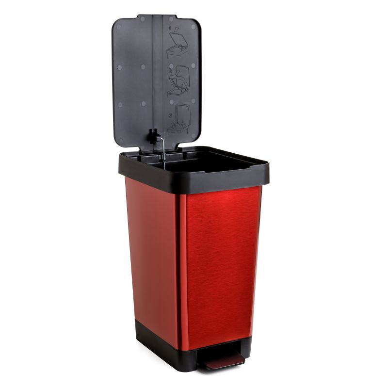 Pedal Bin 25L Smart Steel Red