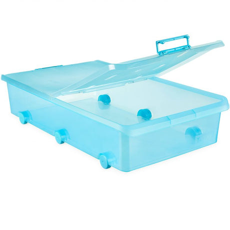 Tatay Under Bed Wheeled Storage Box Turquoise 63 Liter