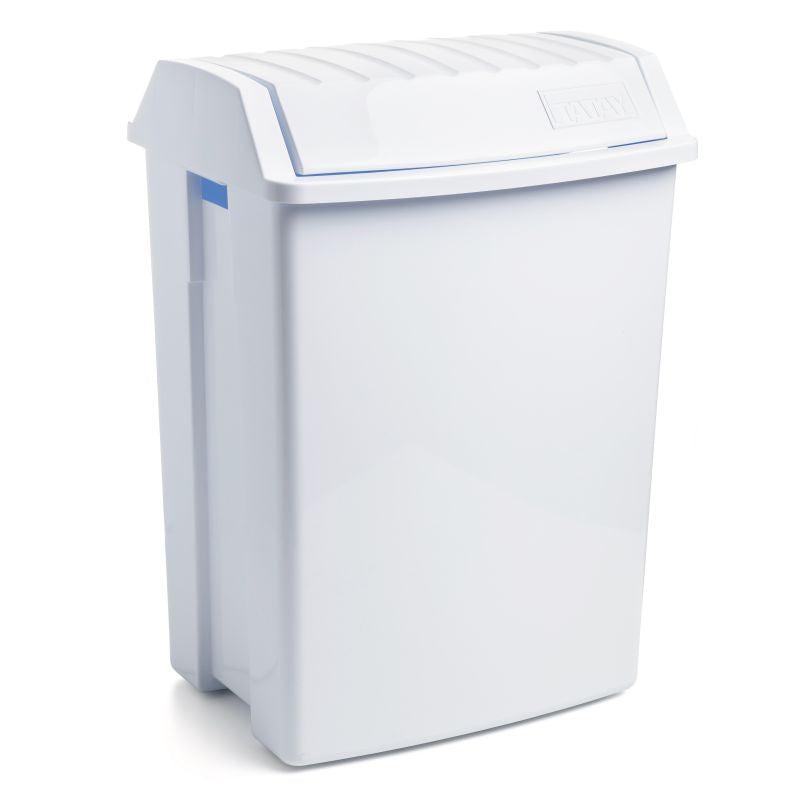 Trash Bin 49L W/Swinging Flap White